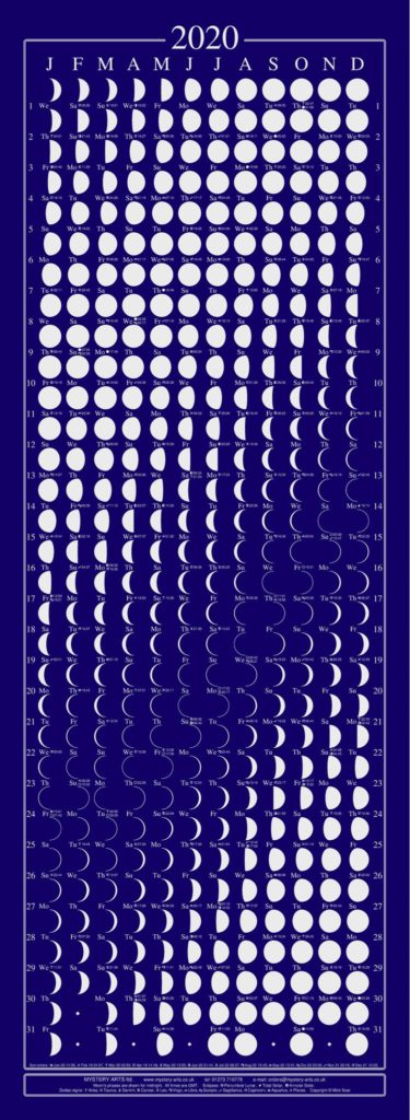 Moon Calendar 2020 - Mystery Arts Online Store