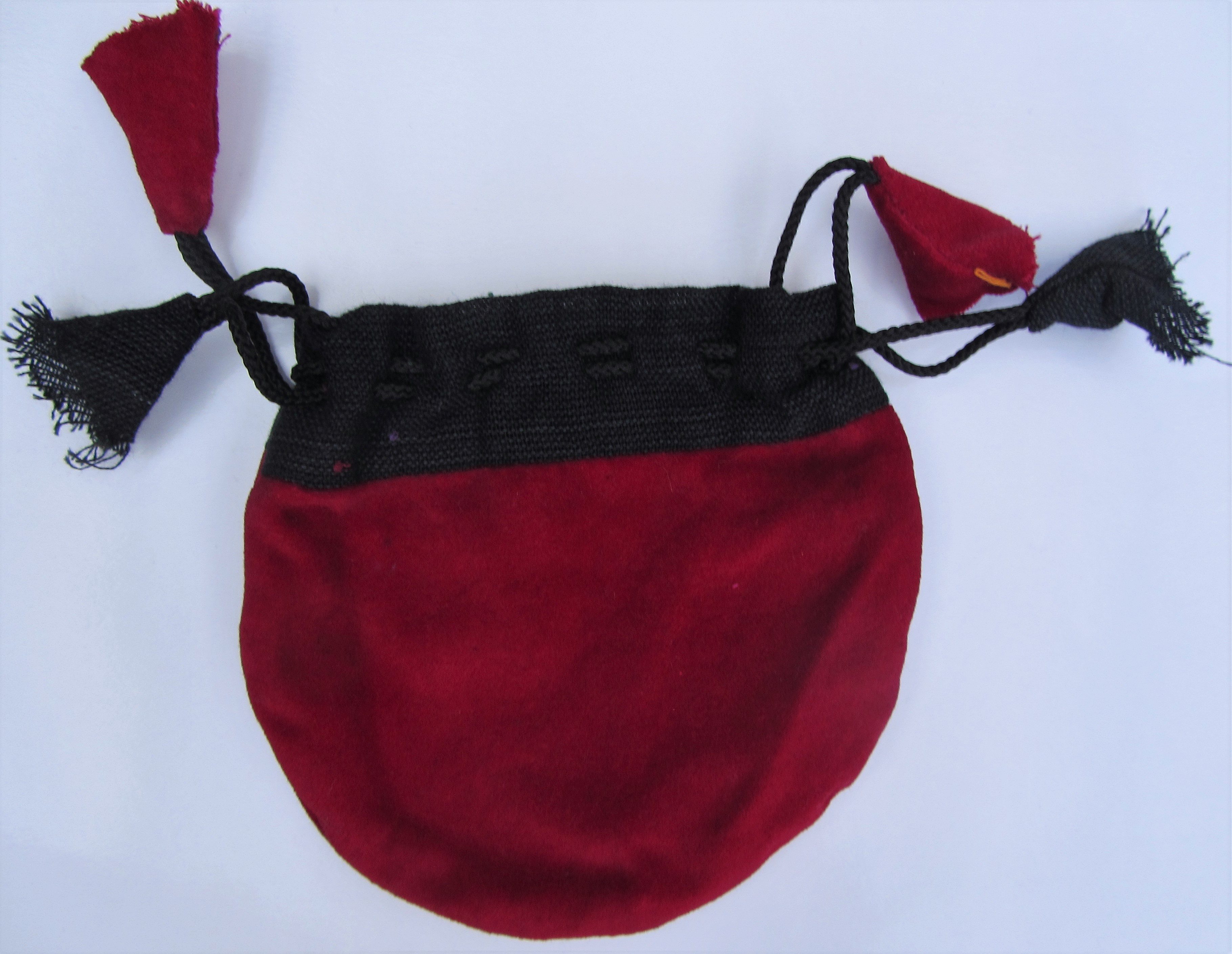 red velvet pouch bag